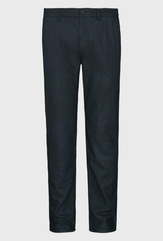 Linen and cotton chino pants in navy blue color