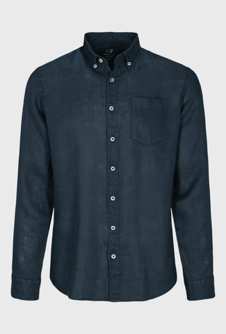 Linen shirt in navy blue