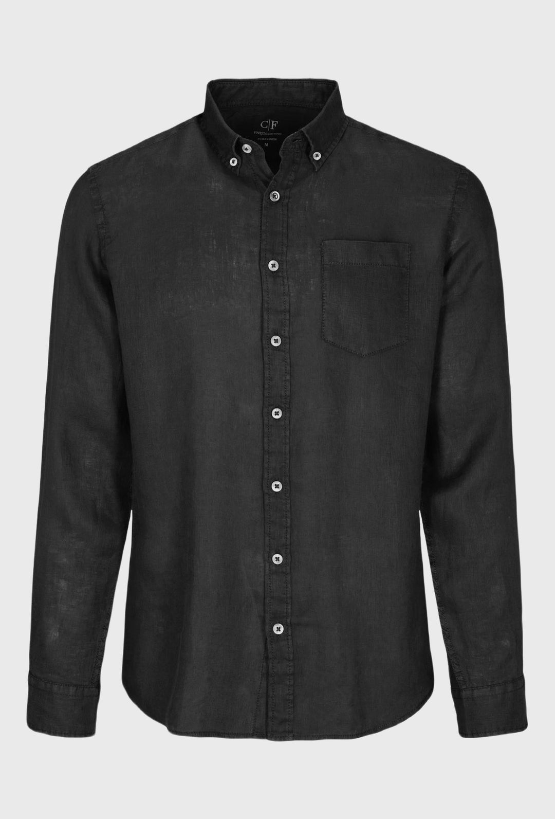 Linen shirt in fashionable black color
