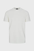 Minimalistisches Premium T-Shirt in Weiß aus glattem Strick