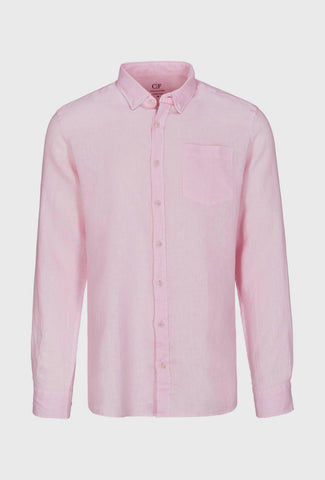 Commander Light Pink Linen Shirt with Classic Collar