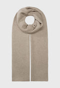 Beige Ribbed Cashmere Scarf
