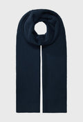 Navy Ribbed Cashmere Scarf