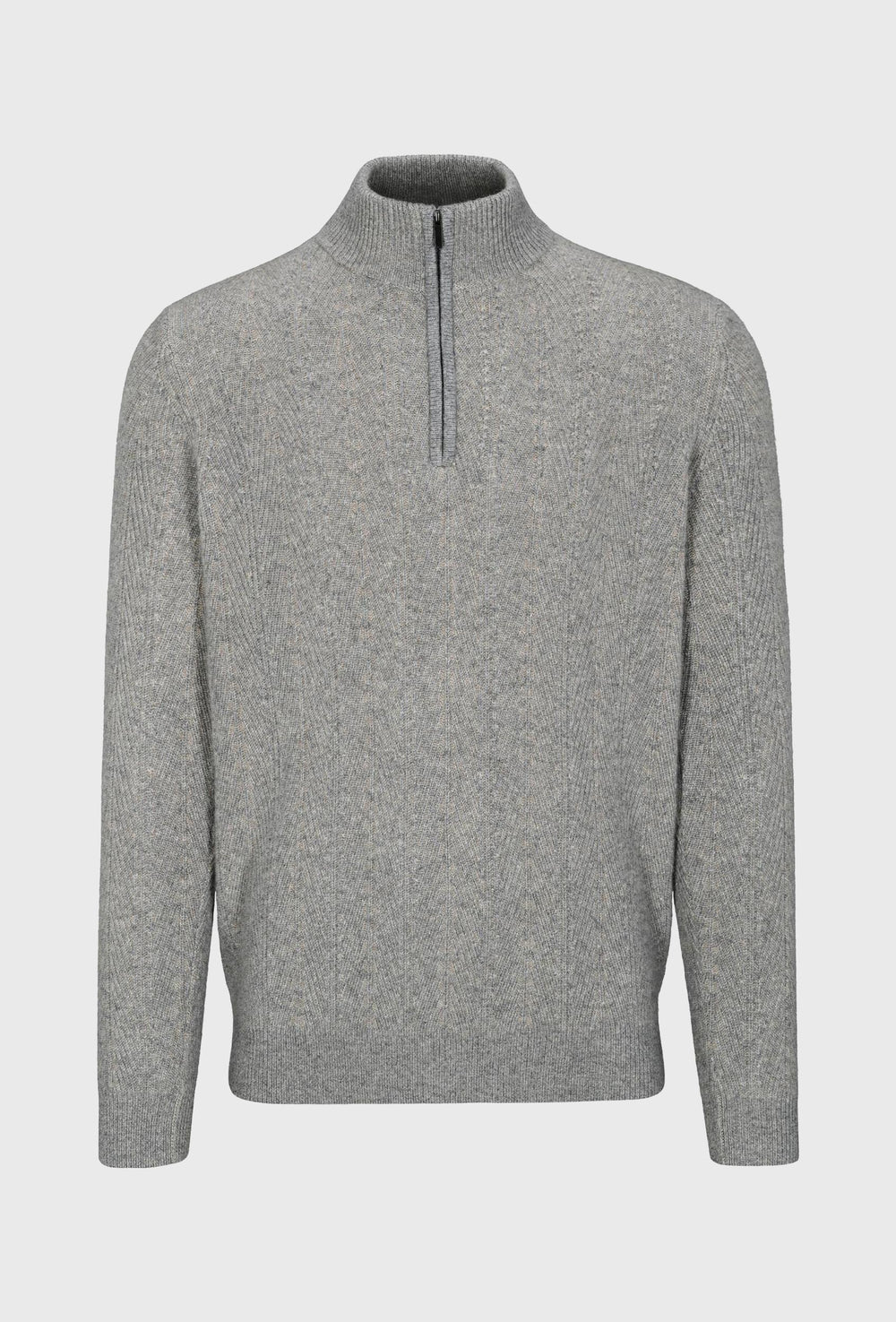 Grey Marl Jumper with a Short Zip