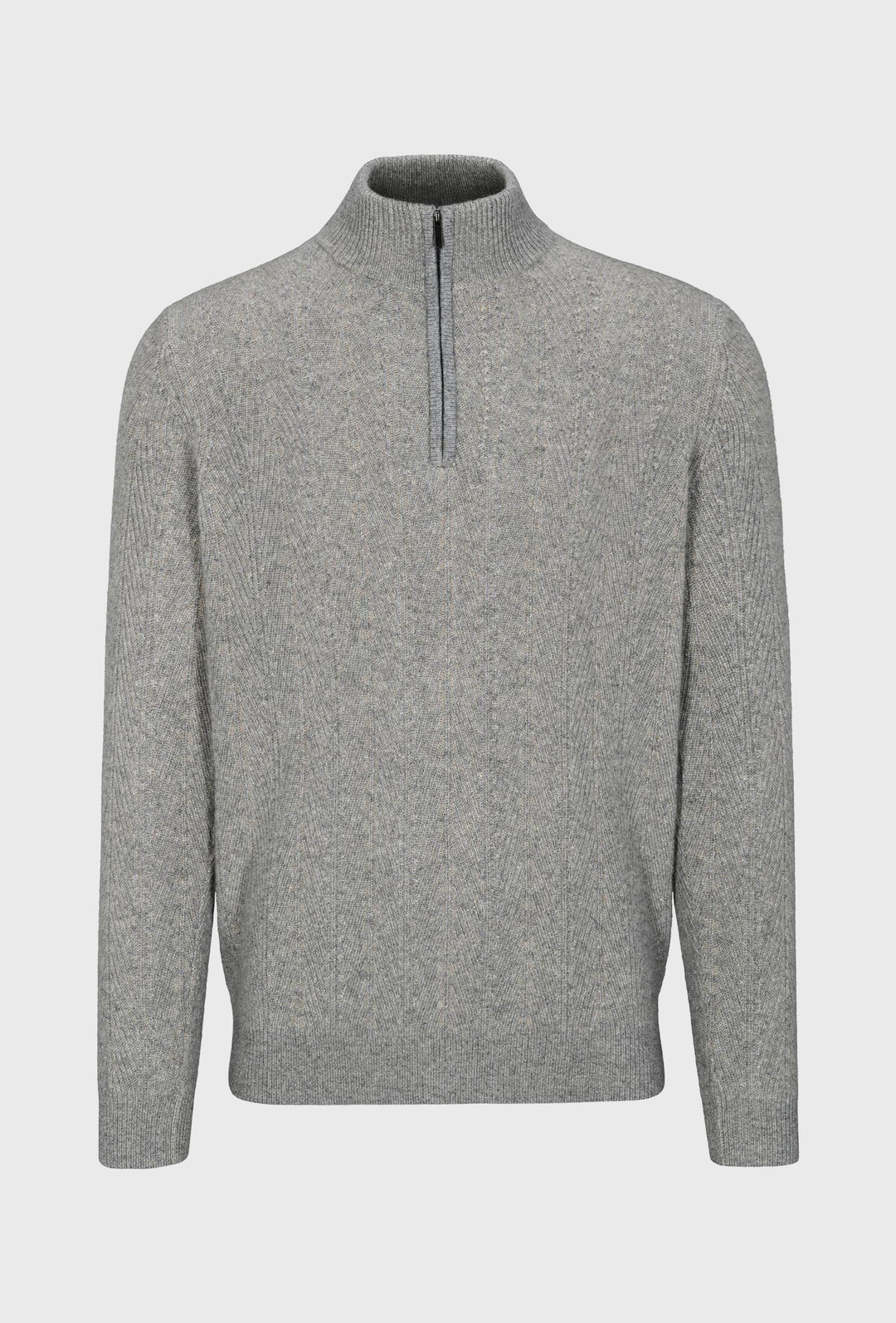 Grey Marl Jumper with a Short Zip