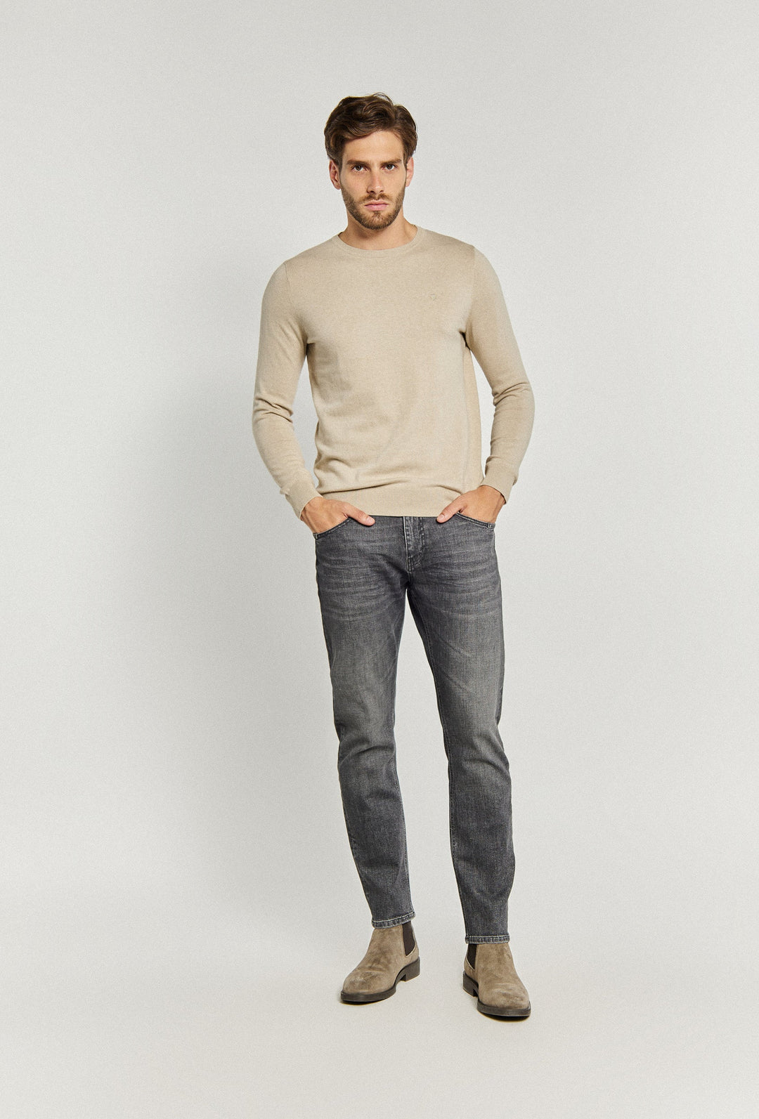 Jumper with Ribbed Trims