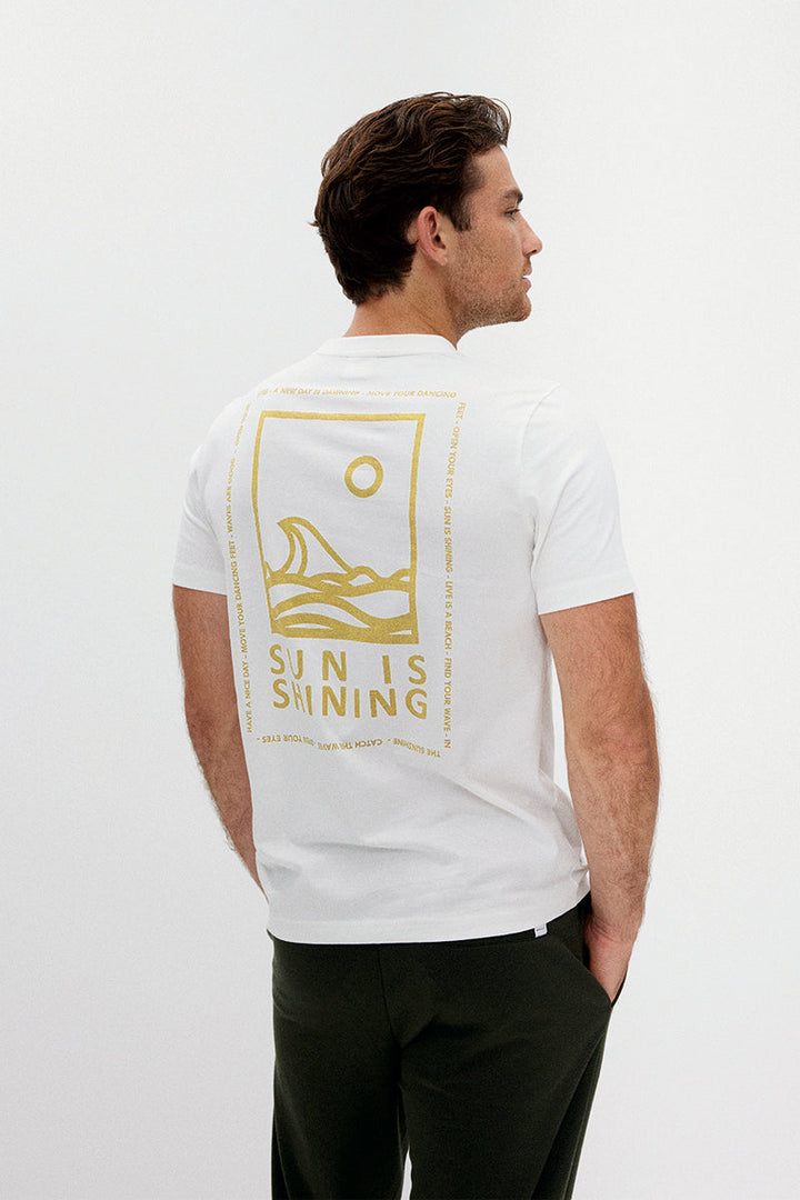 Classic Cotton T-Shirt with a Back Print
