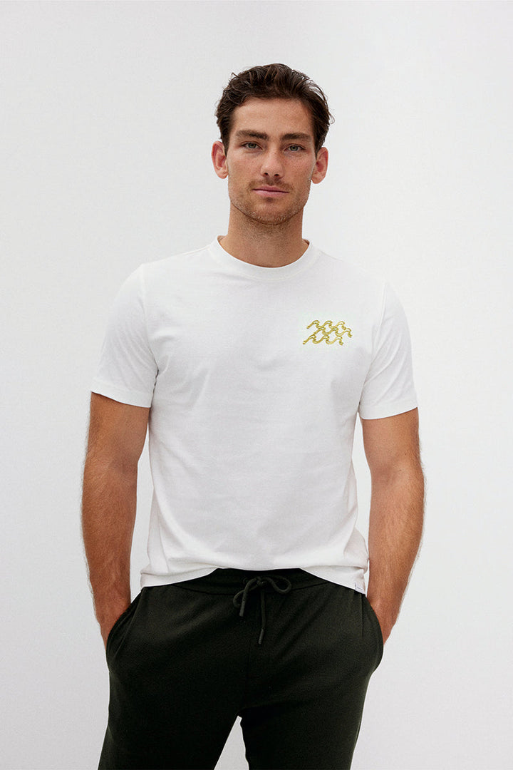 Classic Cotton T-Shirt with a Back Print