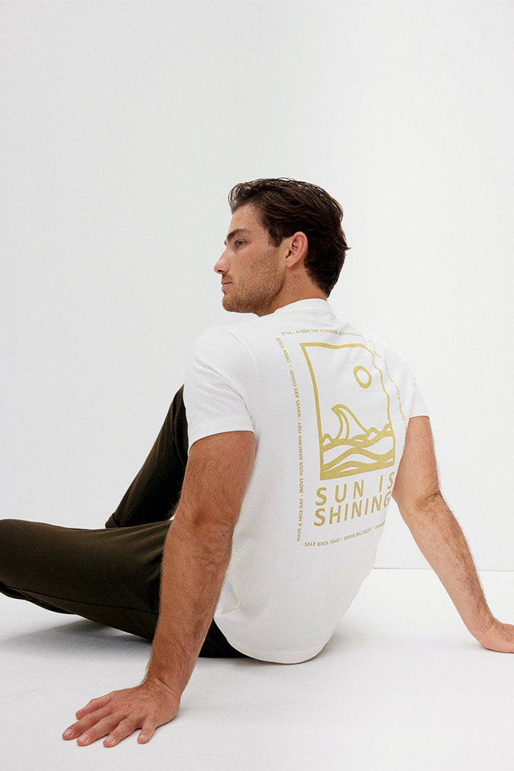 Classic Cotton T-Shirt with a Back Print