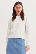 Pullover in Ecru mit dezenter Melange-Optik