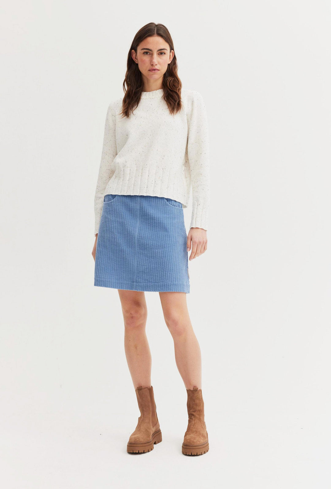 Pullover in Ecru mit dezenter Melange-Optik