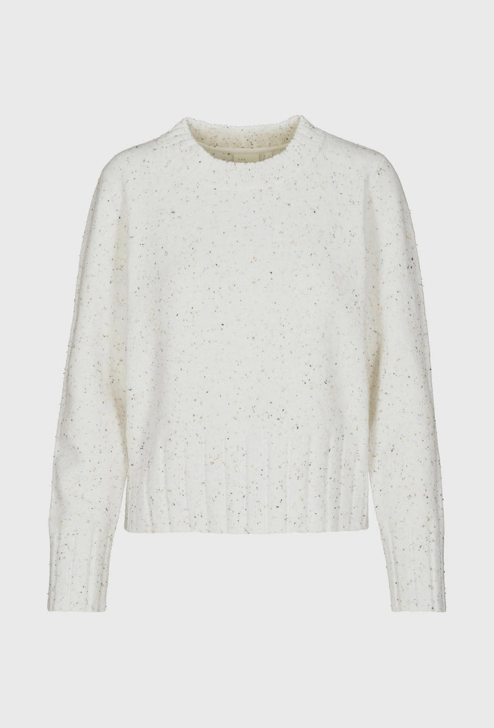 Pullover in Ecru mit dezenter Melange-Optik