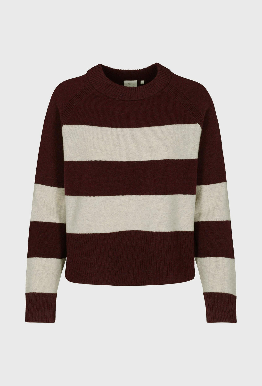 Gestreifter Pullover in Bordeaux und Ecru