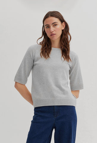 Grey Short-Sleeve Jumper
