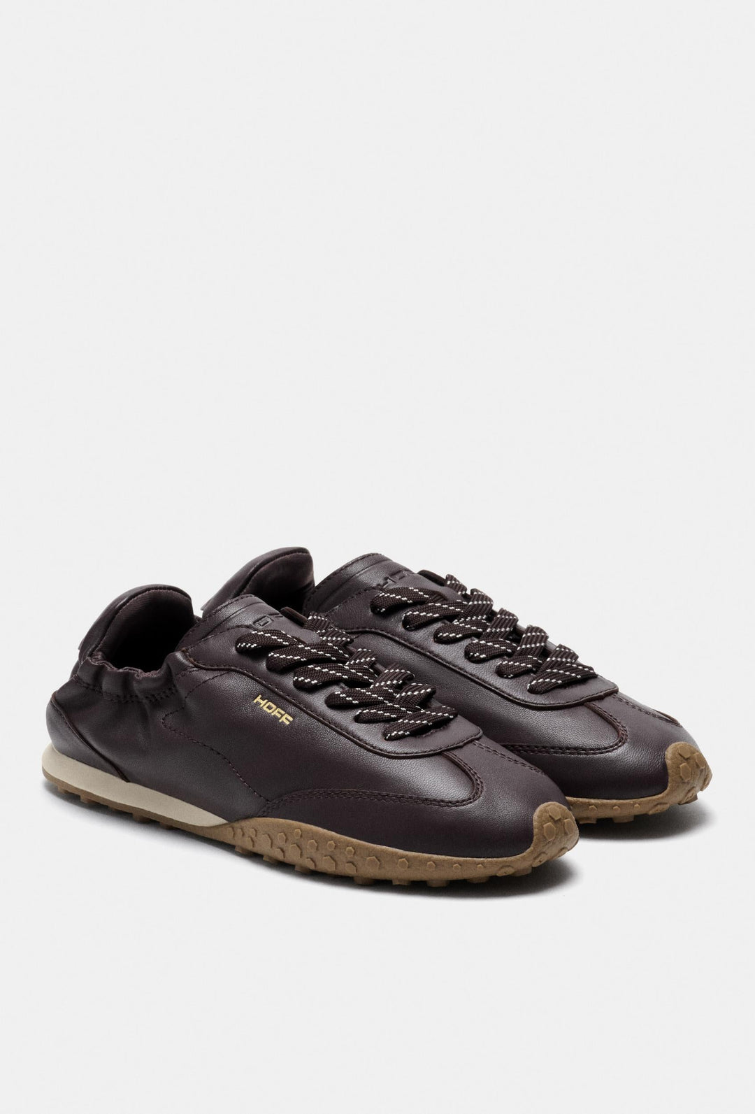 Dunkelbraune HOFF Leder-Sneaker mit Gummisohle