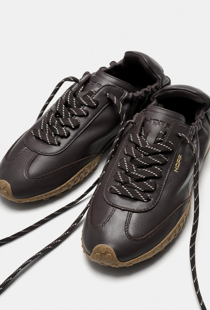 Dunkelbraune HOFF Leder-Sneaker mit Gummisohle