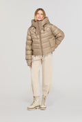 Quilted Down Jacket in Latte