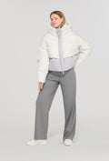 Two-tone Short Hooded Down Jacket