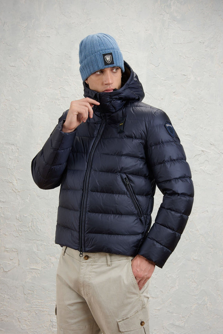 Navy Hooded Down Jacket