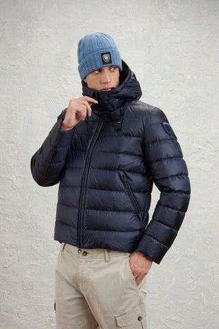 Navy Hooded Down Jacket