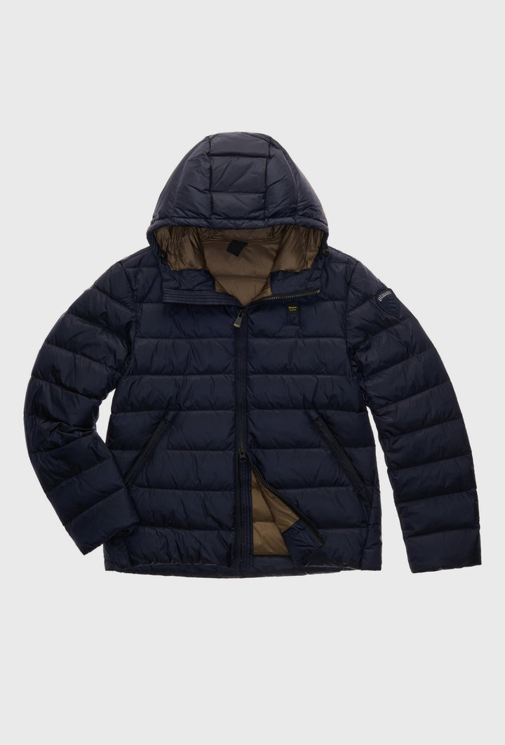 Navy Hooded Down Jacket