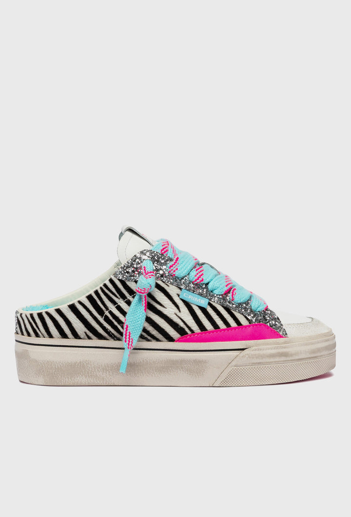 Crime London Backless Zebra Stripe Sneakers