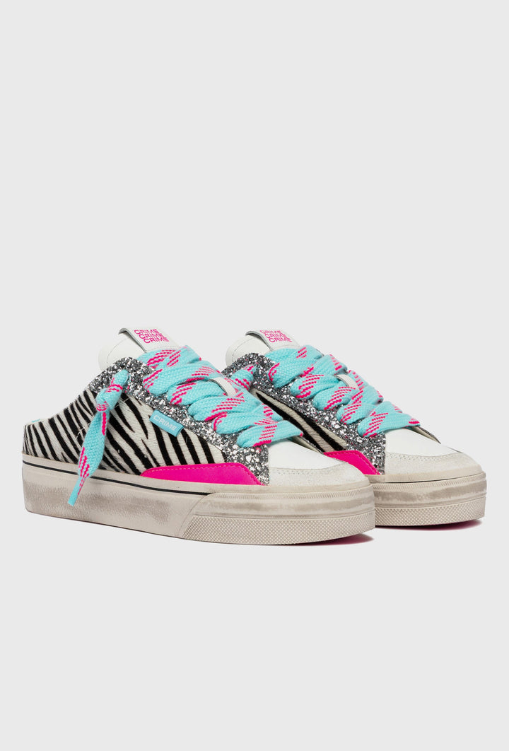 Crime London Backless Zebra Stripe Sneakers