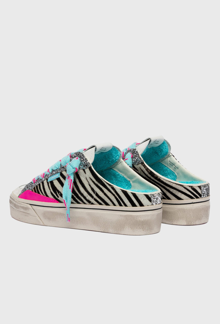 Crime London Backless Zebra Stripe Sneakers