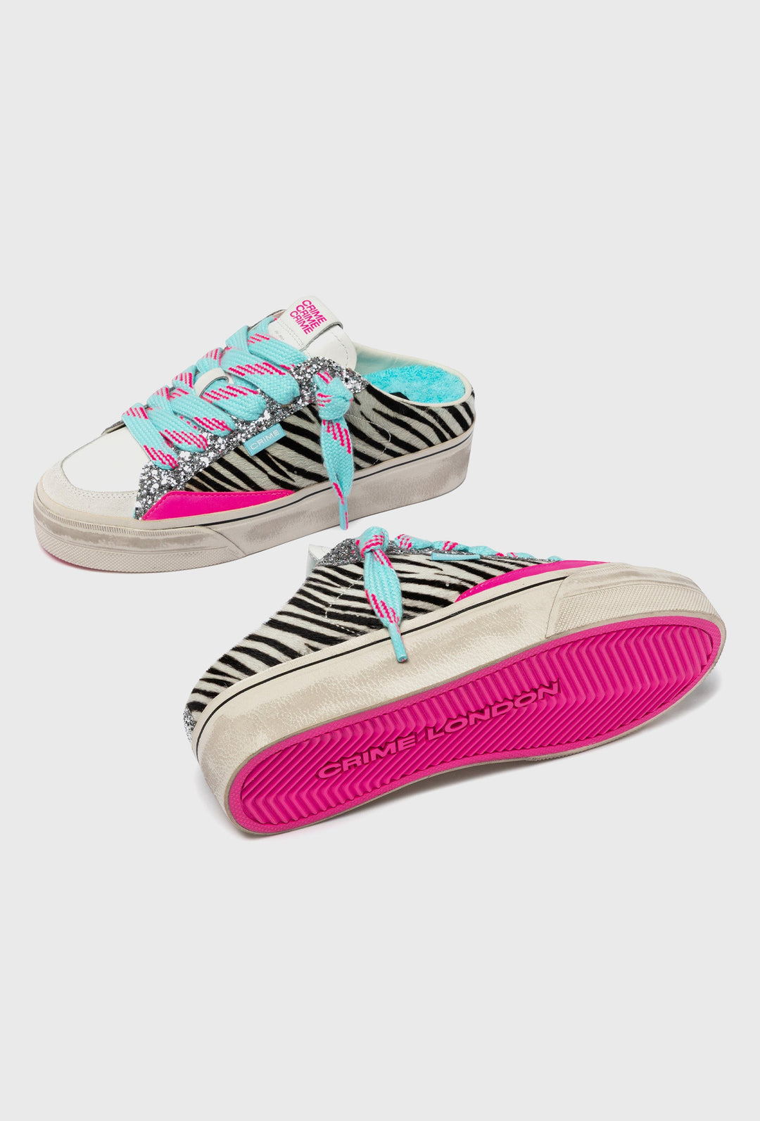 Crime London Backless Zebra Stripe Sneakers
