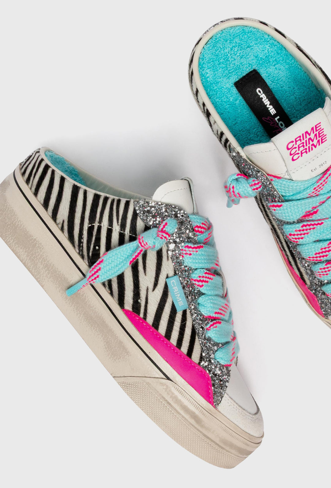 Crime London Backless Zebra Stripe Sneakers