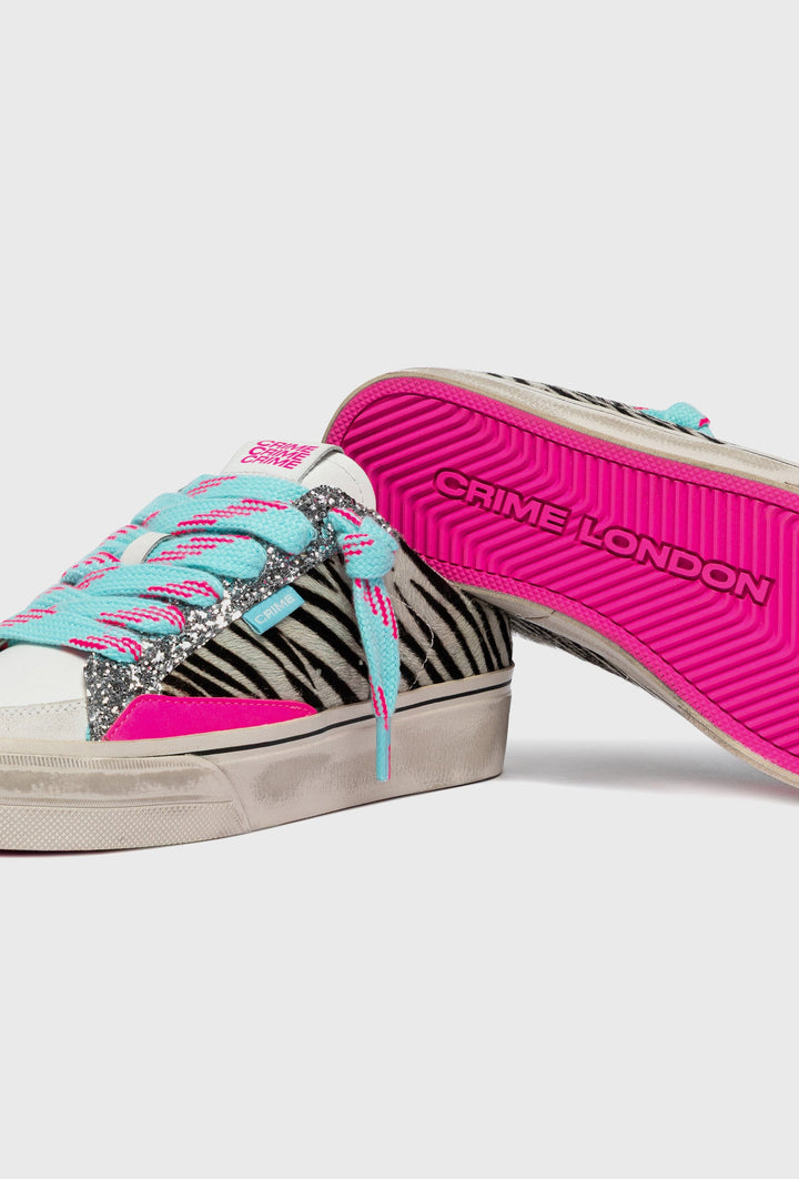 Crime London Backless Zebra Stripe Sneakers