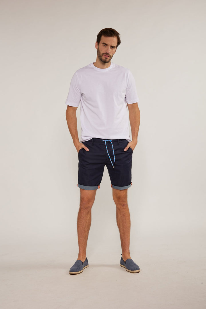 Cotton Shorts with Contrast Details