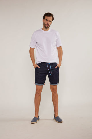 Cotton shorts with contrasting details