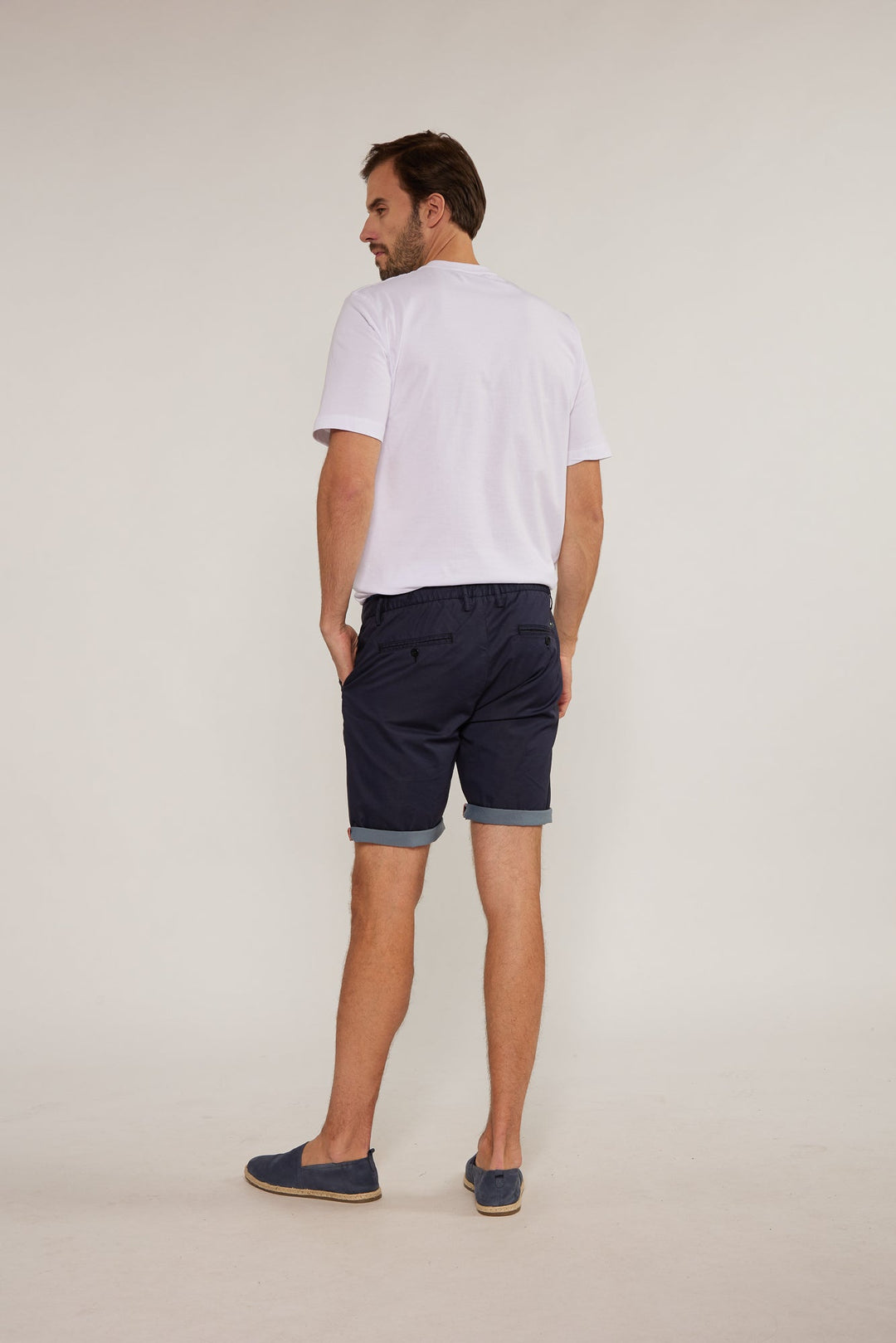 Cotton Shorts with Contrast Details