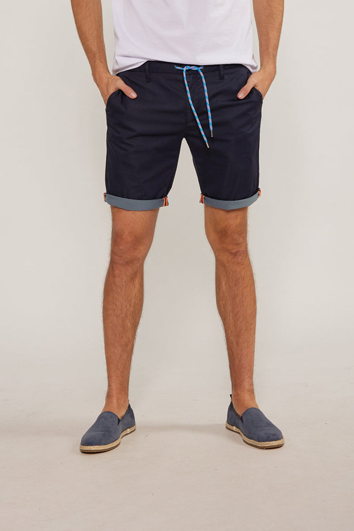 Cotton Shorts with Contrast Details