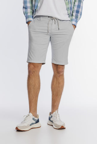 Alberto Men's Light Grey Bermuda Shorts with Adjustable Drawcord