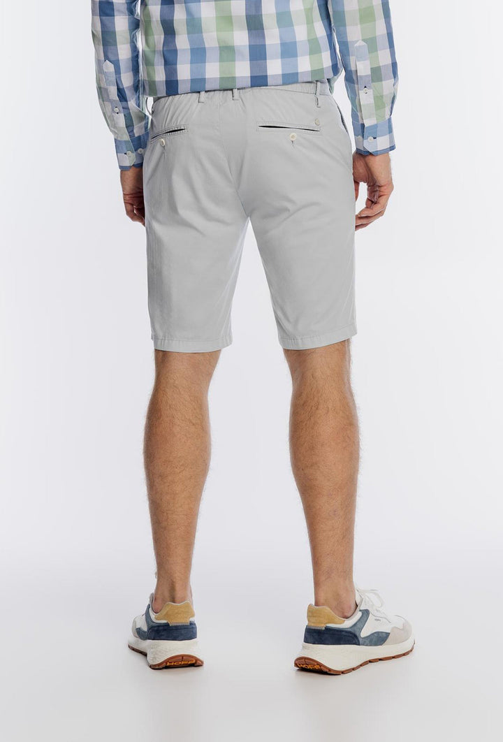 Alberto Men's Light Grey Bermuda Shorts with Adjustable Drawcord