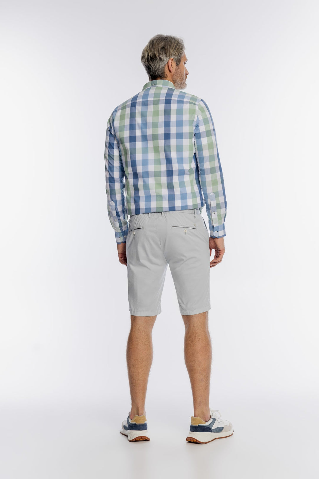 Alberto Men's Light Grey Bermuda Shorts with Adjustable Drawcord