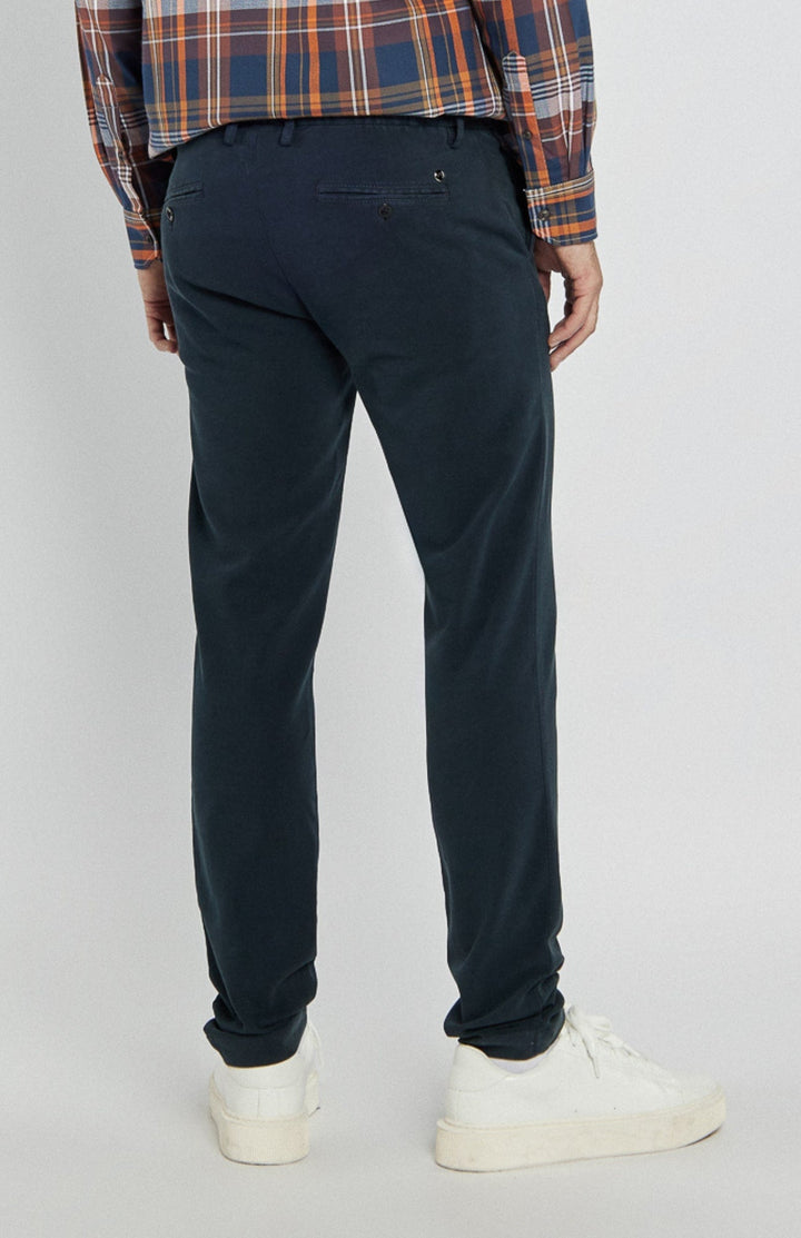 Men's Navy Trousers with a Comfortable Sporty Drawstring