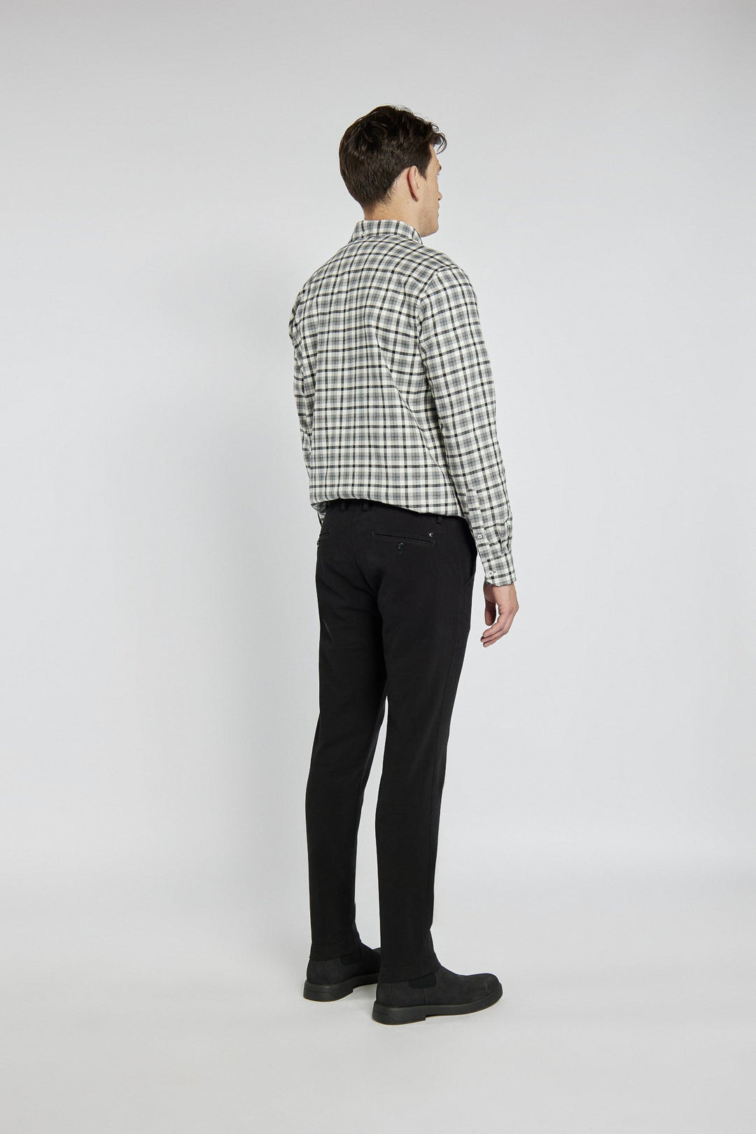 Men's Black Trousers with a Sporty Drawstring Waist