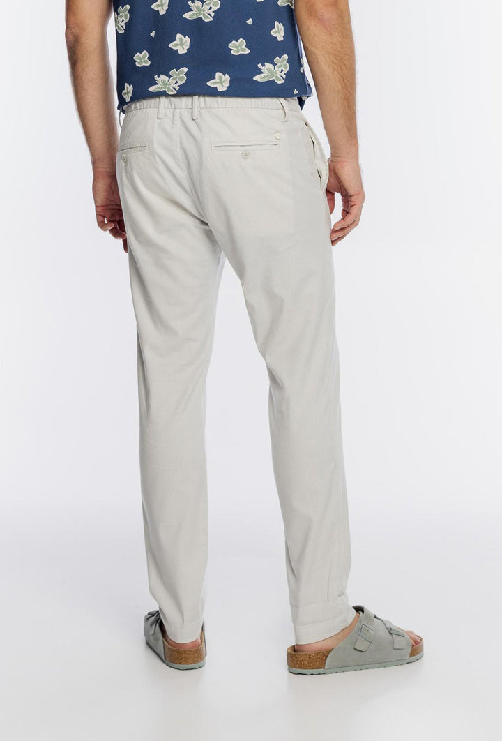 Alberto Men's Beige Chinos with Drawstring