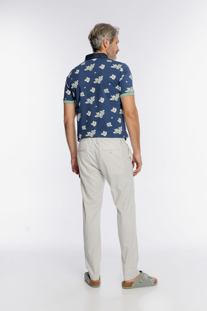 Alberto Men's Beige Chinos with Drawstring