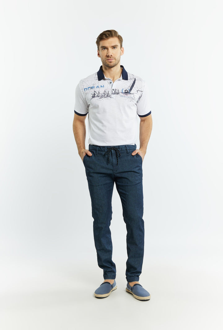 Cotton joggers with belt loops