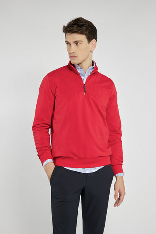 Men's red Campione sweatshirt with zipper