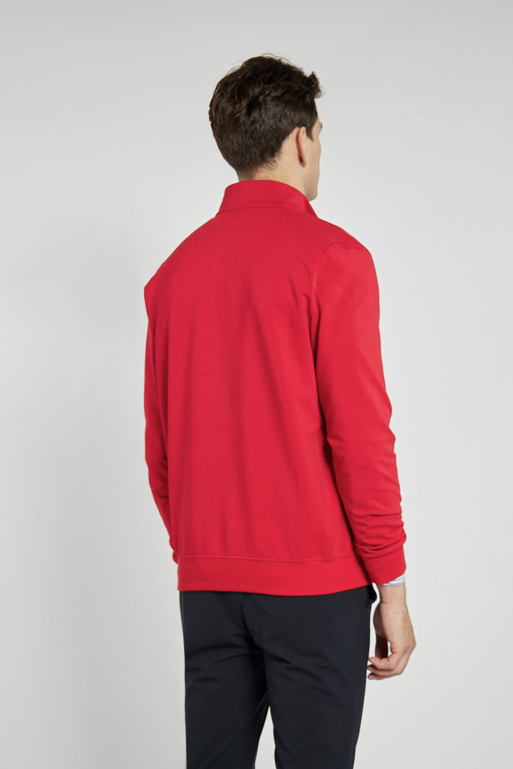 Men's red Campione sweatshirt with zipper