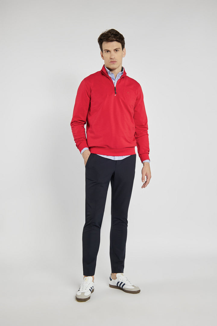 Men's red Campione sweatshirt with zipper