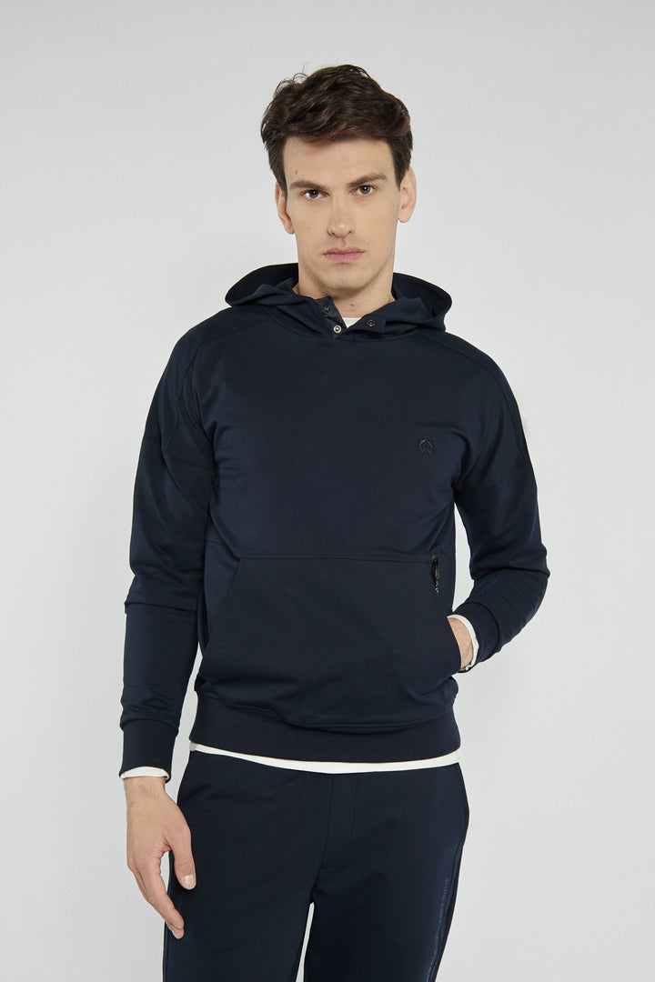 Men's Campione navy blue hoodie with pocket