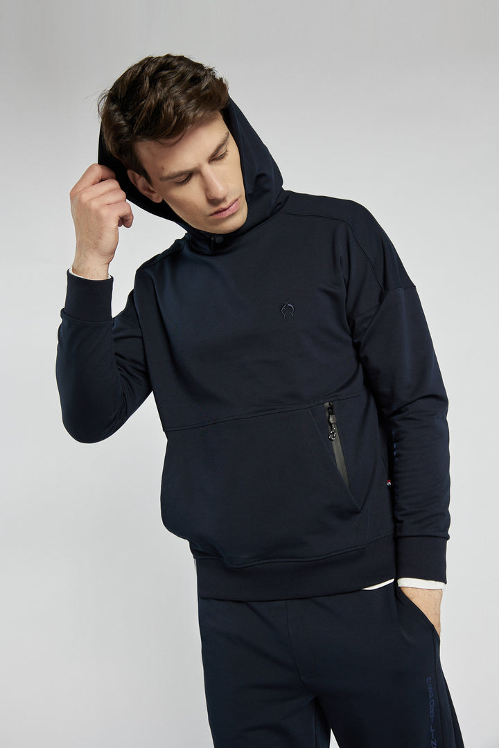 Men's Campione navy blue hoodie with pocket