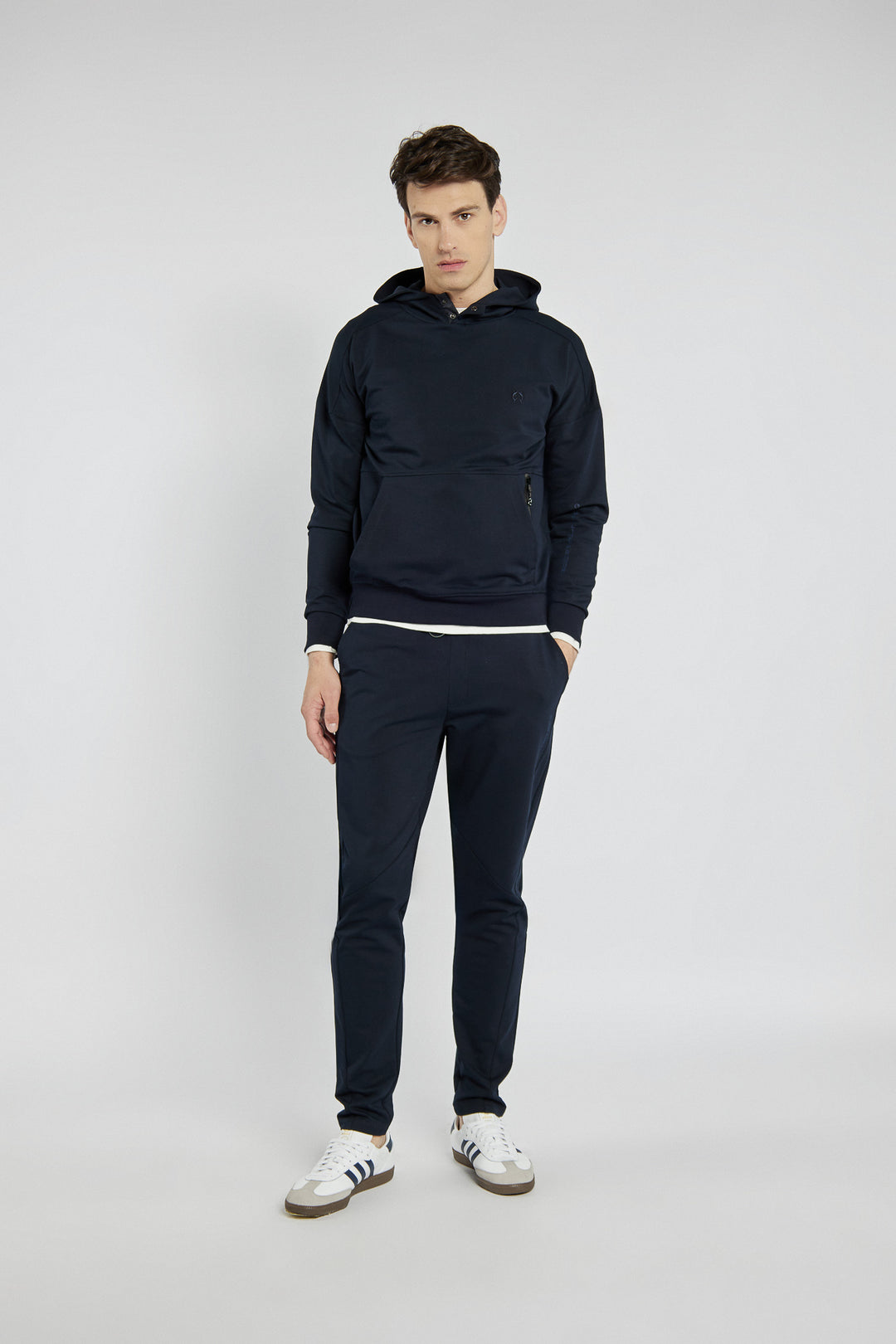 Men's Campione navy blue hoodie with pocket