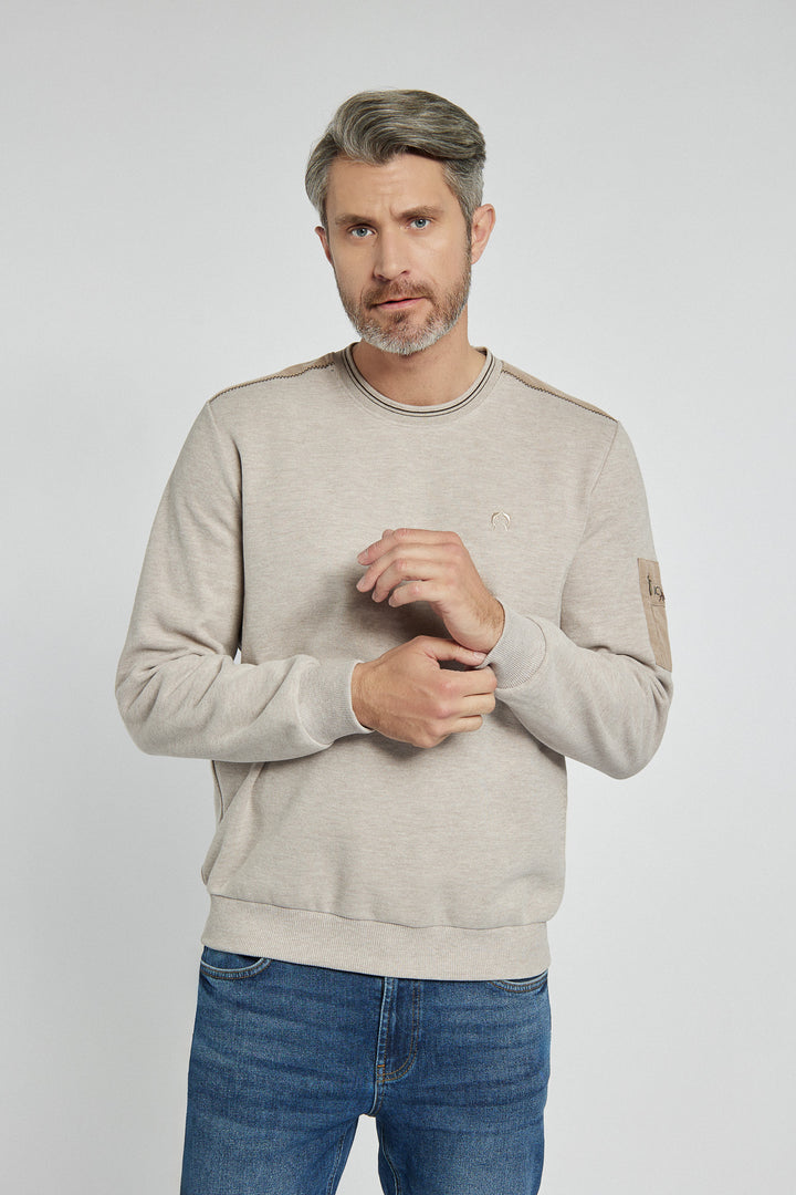 Men's Campione beige round neck sweater